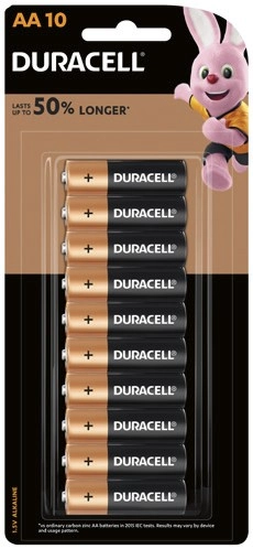 Duracell Coppertop Batteries AA 10 Pack or AAA 8 Pack