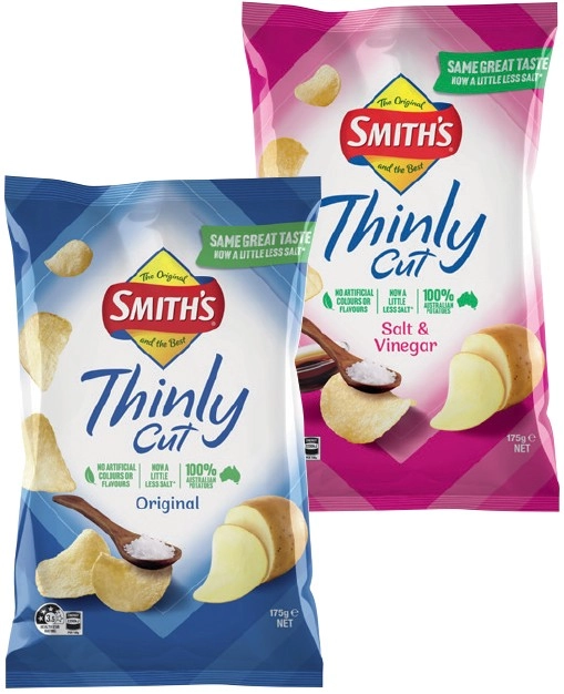 Smith’s Thinly Cut Chips 175g Selected Varieties