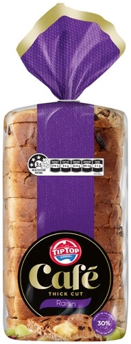 Tip Top Café Raisin Toast 500‑650g Selected Varieties