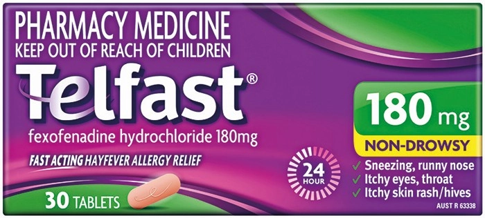 Telfast 180mg 30 Tablets