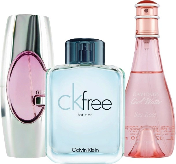 Guess Women EDP 75mL, Calvin Klein CK Free For Men EDT 100mL or Davidoff Cool Water Sea Rose EDT 100mL