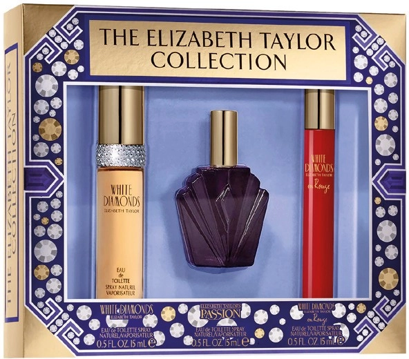 The Elizabeth Taylor Collection White Diamonds, Passion, En Rouge EDT 15mL 3 Piece Set