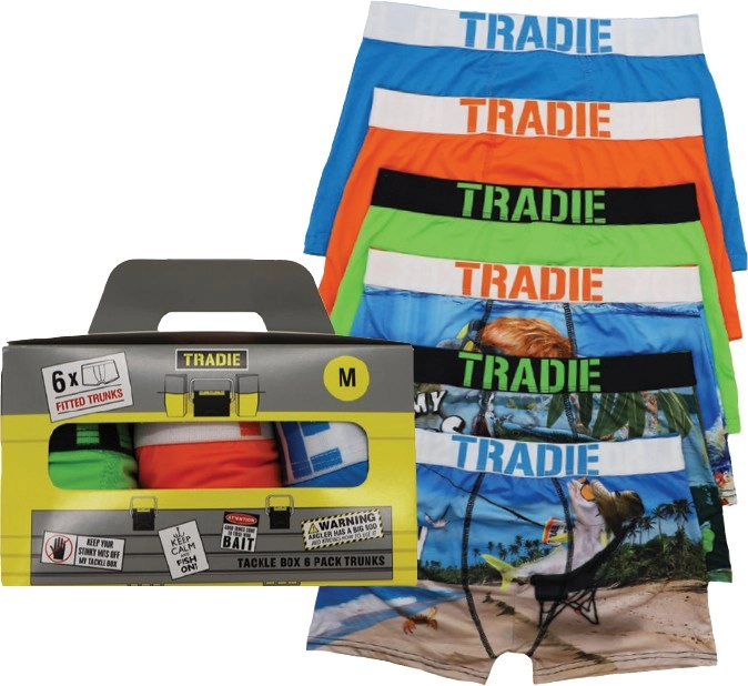 Tradie Mens Tackle Box 6 Pack Trunks