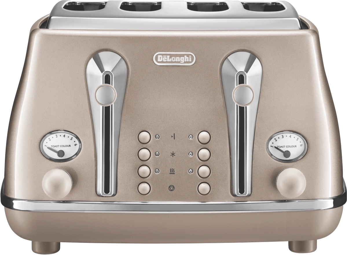 DeLonghi Icona Metallics 4 Slice Toaster Beige