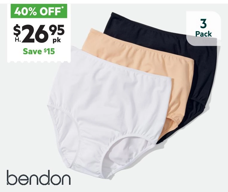 Bendon Women's Freestyle Full Briefs 3 Pack Black & Multicoloured