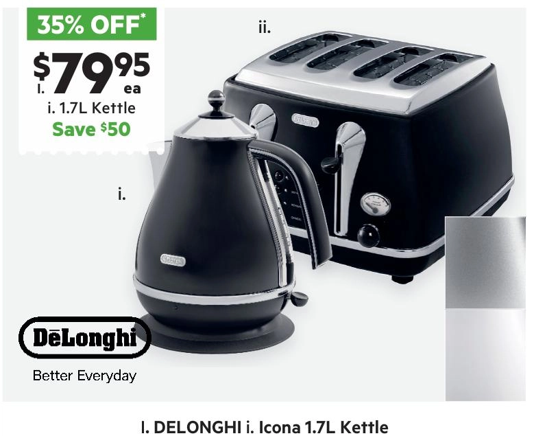 De'Longhi Icona 1.7L Kettle Black KBO2001BK