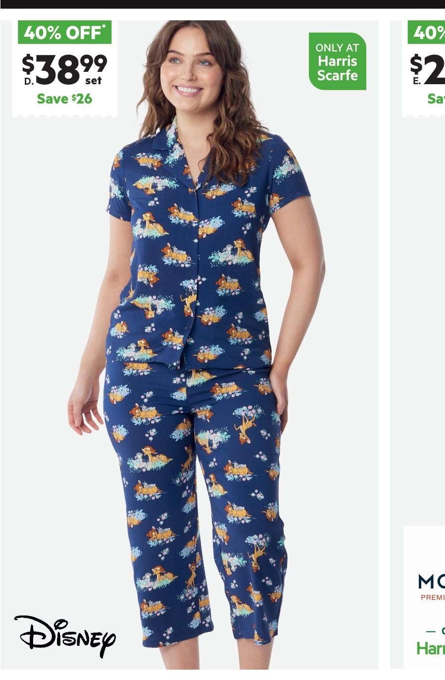 Disney Women's Bambi Woven Pyjama Set Navy