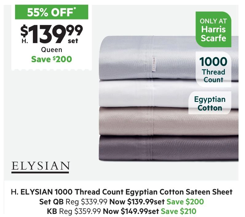 Elysian 1000 Thread Count Egyptian Cotton Sheet Set White