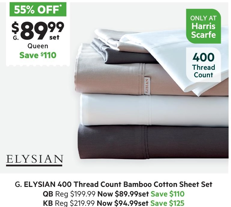 Elysian 400 Bamboo Cotton Sheet Set White