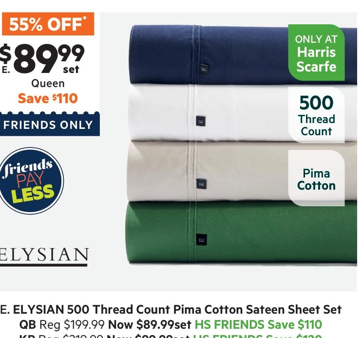 Elysian 500 Thread Count Pima Cotton Sheet Set White