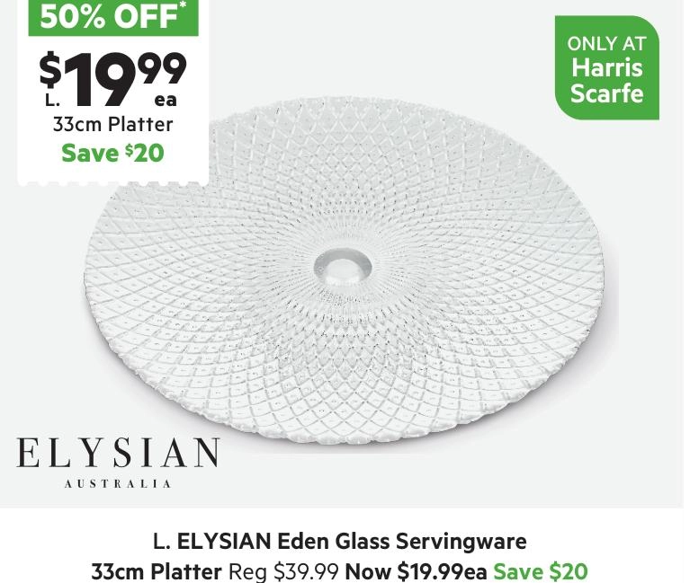 Elysian Eden 33cm Glass Round Platter