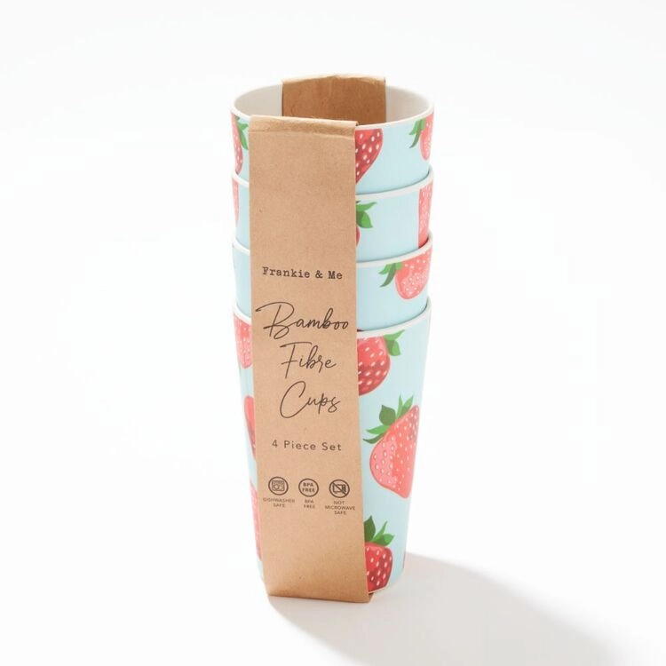 Frankie & Me Strawberry Bamboo Cups 4 Pack