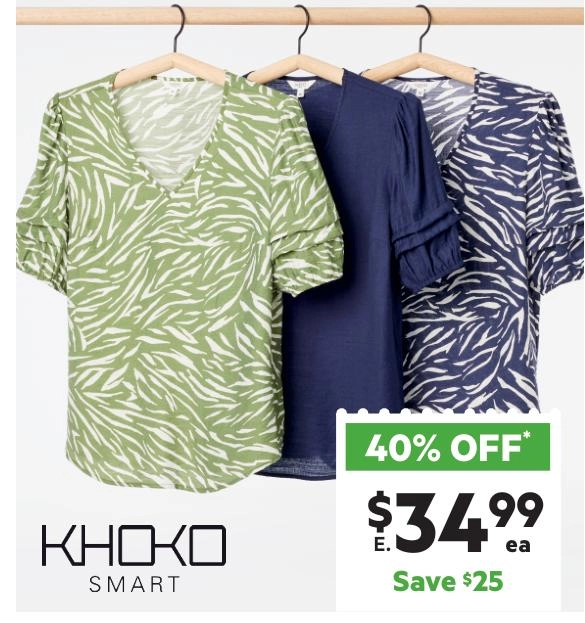 Khoko Smart Women's Tuck Sleeve V Neck Zebra Print Top Navy