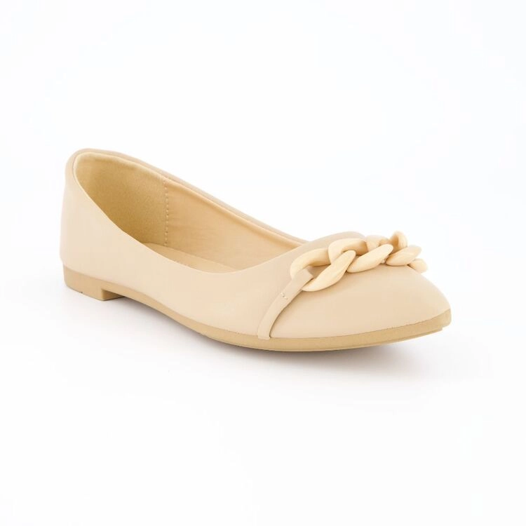 Khoko Women's Lance Chain Detail Ballet Shoe Nude