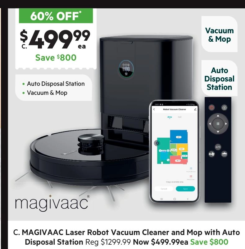 Magivaac Laser Robot Vacuum and Mop With Auto Disposable Station RV4500