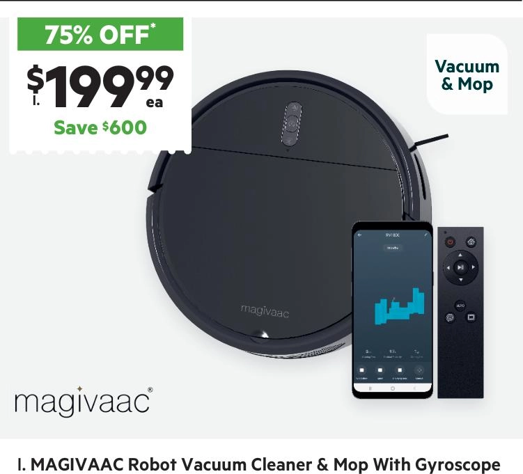 Magivaac Robot Vacuum With Gyroscope and App Control RV1800