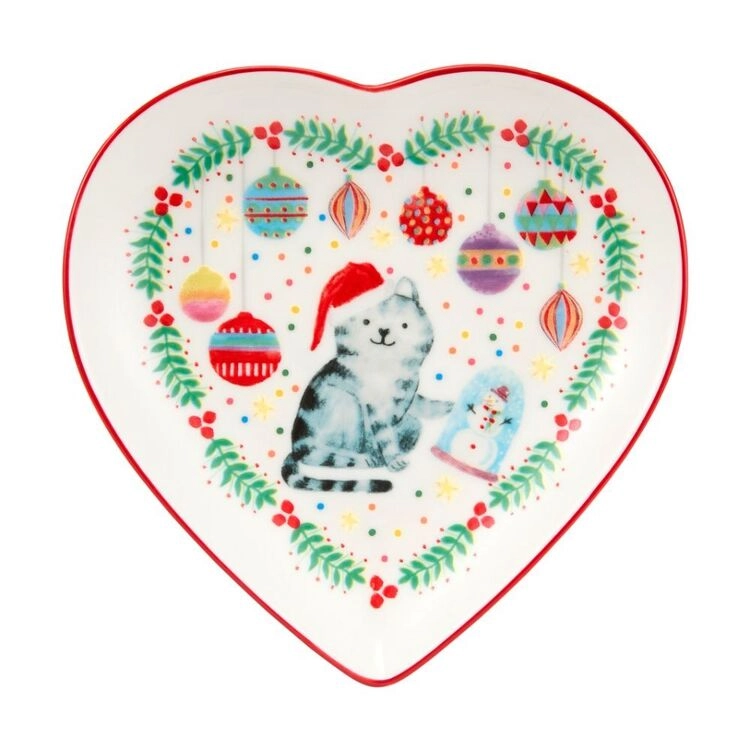 Maxwell & Williams Jolly Joy Joy Heart Dish Cat