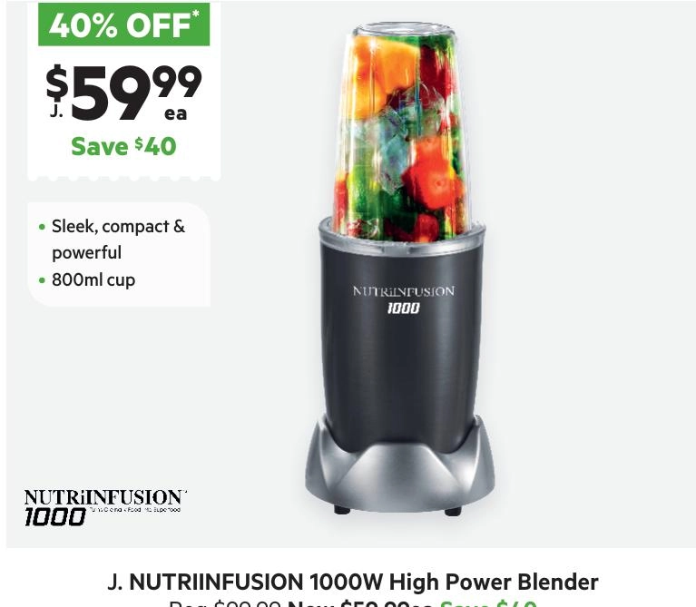 Nutri Infusion High Power Blender 1000W