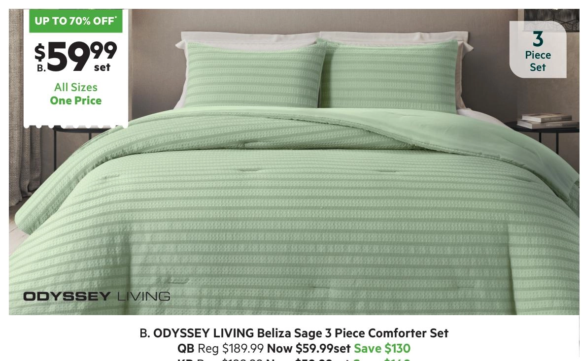 Odyssey Living Beliza Comforter Set Sage