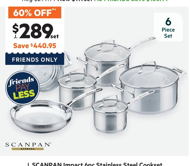 Scanpan Impact 6-Piece Stainless Steel Cookset