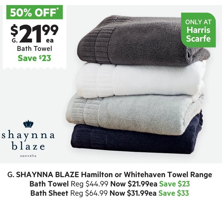 Shaynna Blaze Hamilton Plain Dyed Towel Collection Grey Mist