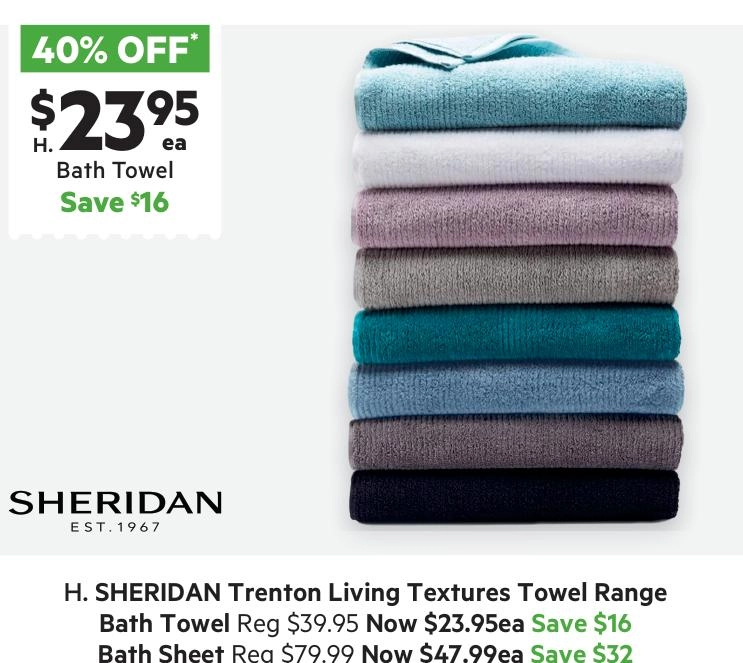 Sheridan Living Textures Trenton Towel Collection Misty Blue