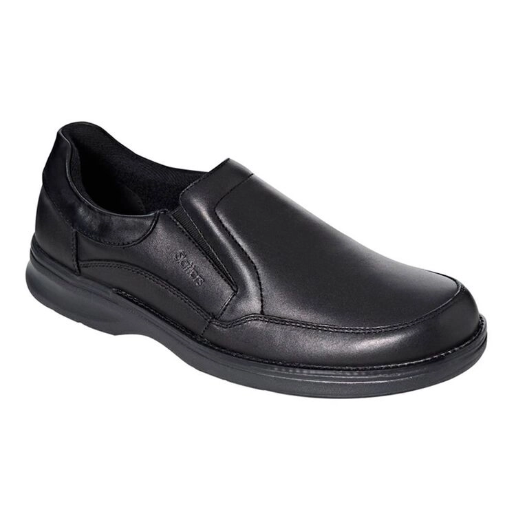 Slatters Men's Ashford Leather Gusset Slip On Business Shoes Black