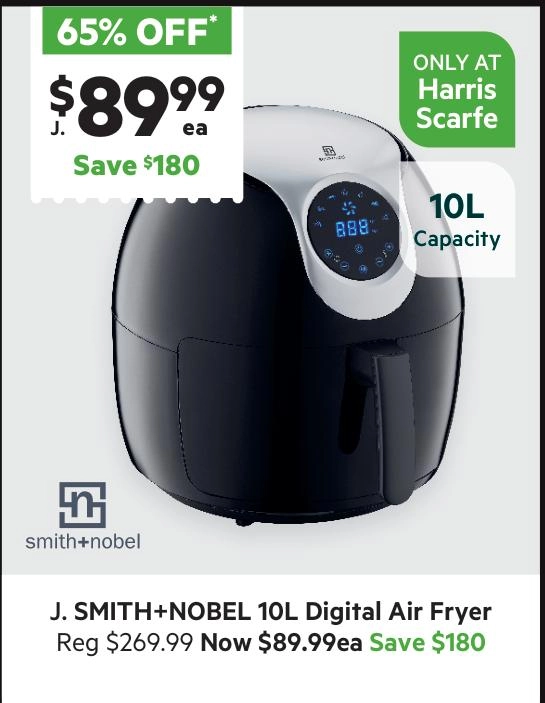 Smith + Nobel 10L Digital Air Fryer SN-AF9002DTS