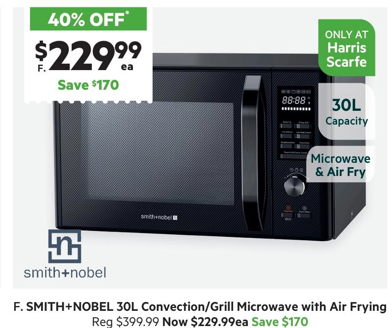 Smith + Nobel 30L Convection/Grill Microwave With Airfrying SNAMW30