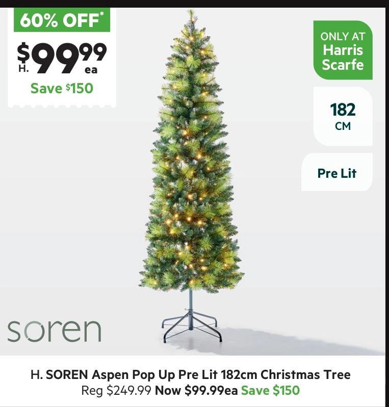 Soren Aspen 182 cm Pop Up LED Tree