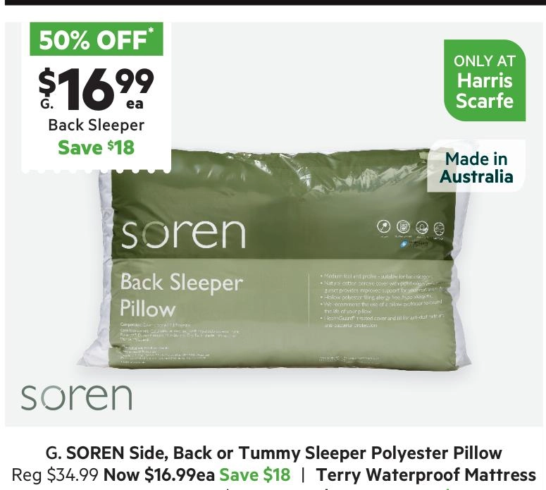 Soren Back Sleeper Pillow Standard