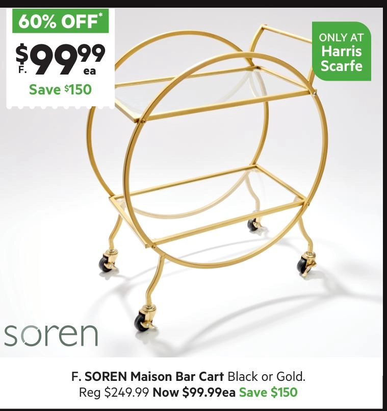 Soren Bar Cart Black