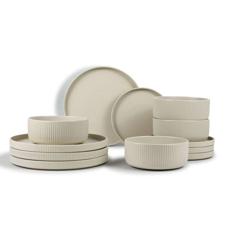 Soren Brighton 12-Piece Dinner Set Cream