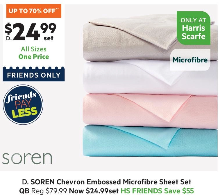 Soren Chevron Embossed Microfibre Sheet Set White