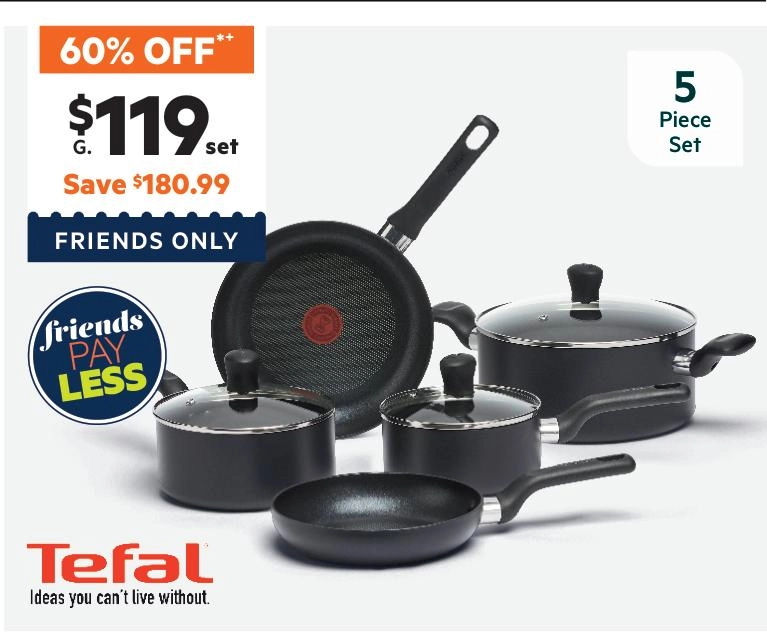 Tefal Comfort 5-Piece Hard Anodised Cookset