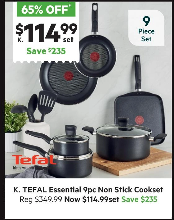 Tefal Essential Non-Stick 9-Piece Cookset