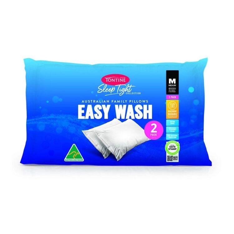 Tontine Sleep Tight Easy Wash Medium Pillow 2 Pack