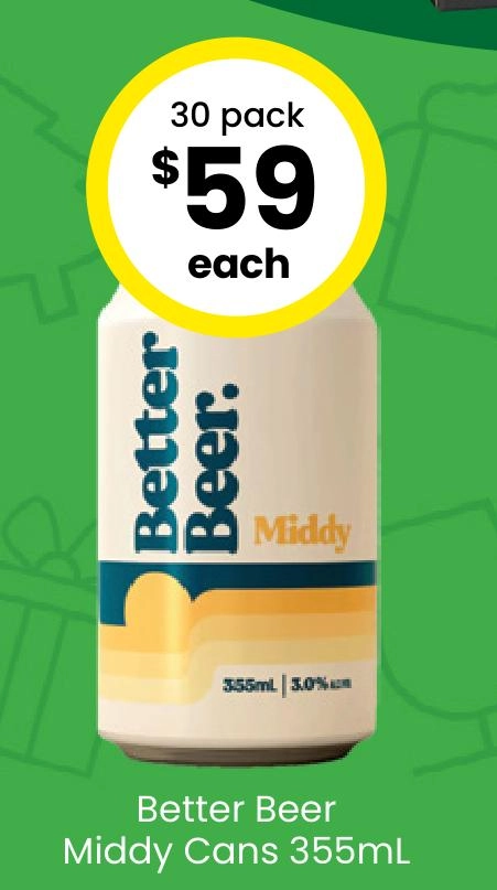 Better Beer Middy Cans 355ml