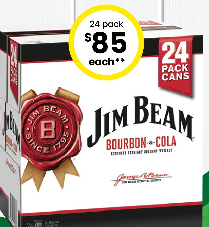 Jim Beam Bourbon & Cola 4.8% Cube Premix Cans 375ml