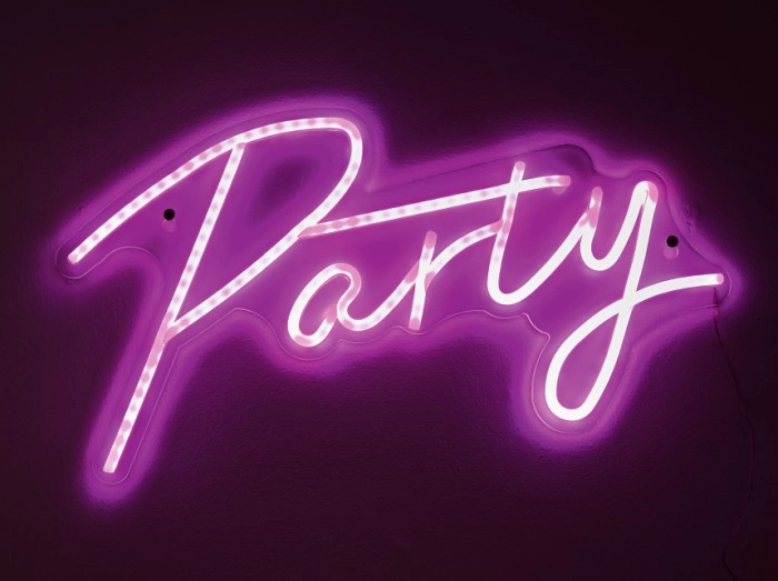 Spartys Neon Party Sign