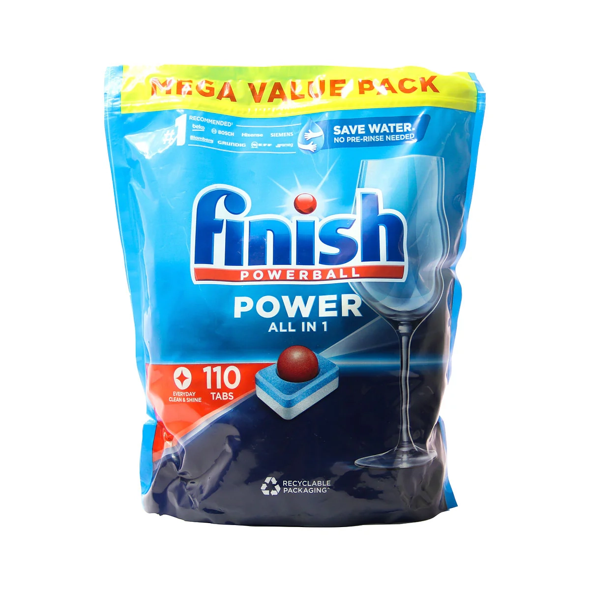 Finish Dishwashing Tablet Power All In 1 Regular 110pk