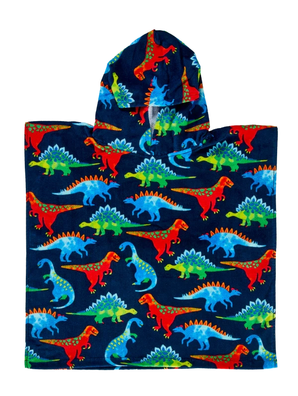 Kids' Hood Beach Towel Dino 60x120cm