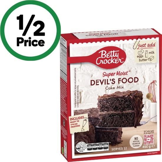 Betty Crocker Cake or Cup Cakes Baking Mixes 370-450g – Excludes Gluten Free