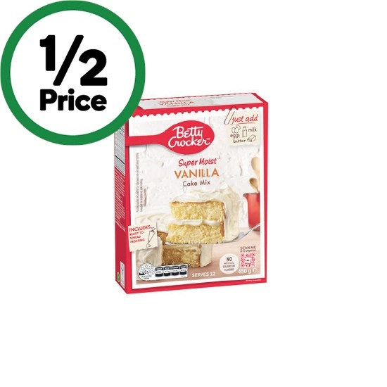 Betty Crocker Cupcake or Cake Baking Mixes 370-450g