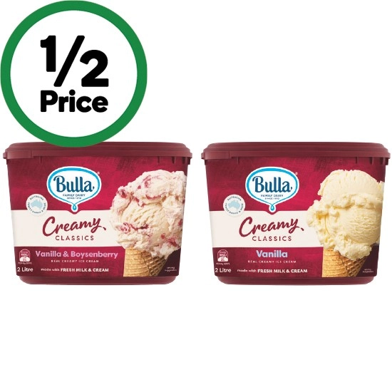 Bulla Creamy Classics Ice Cream 2 Litre – From the Freezer