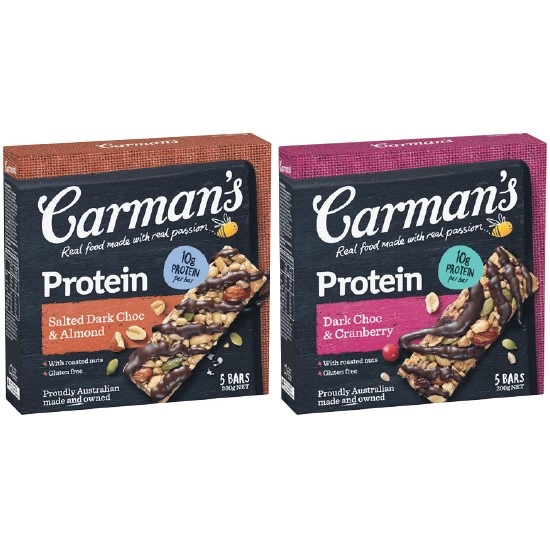 Carman’s Protein Bars 150-200g Pk 5