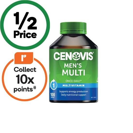 Cenovis Men’s Multi Once Daily Multivitamin Capsules Pk 100~