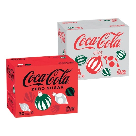 Coca-Cola Classic, Diet or Zero Sugar Soft Drink Varieties 30 x 375ml