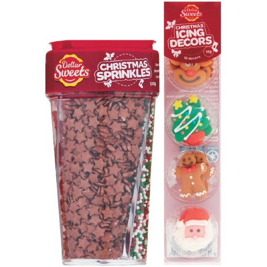 Dollar Sweets Christmas Icing Decors 12g or Christmas Sprinkles 120g