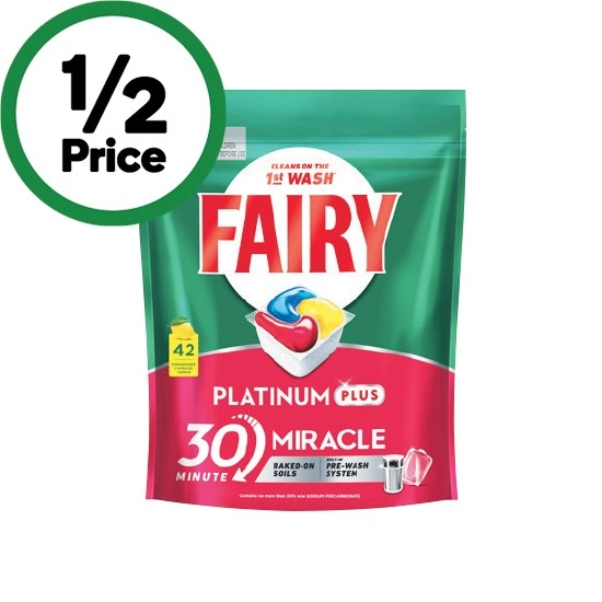 Fairy Platinum Plus 30 Minute Miracle Dishwasher Tablets Pk 42